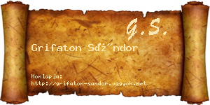 Grifaton Sándor névjegykártya